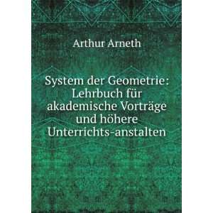   VortrÃ¤ge und hÃ¶here Unterrichts anstalten Arthur Arneth Books