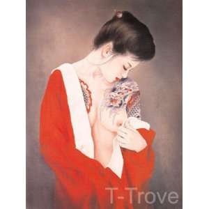  Tattoo Japanese Lady Wall Scroll R19