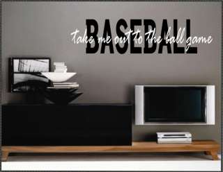 Vinyl Wall Lettering two color Baseball take me out  