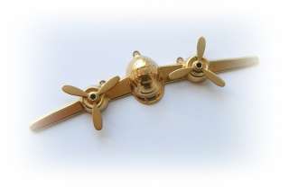 Brass Vintage AIRPLANE With PROPELLER Pendant ~ Jewelry Findings 