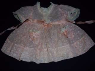 Vintage 1930s Shirley Temple doll tagged dress 22 compo/composition 