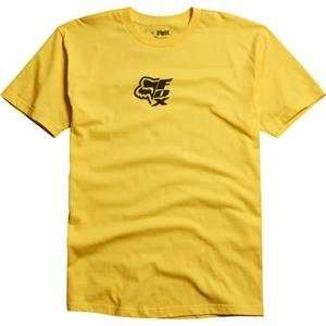  Fox Racing Vertically T Shirt   Small/Yellow Automotive