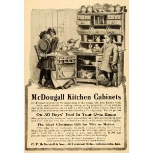  1905 Vintage Ad McDougall Kitchen Cabinets Antique NICE 