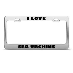 Love Sea Urchins Urchin Animal license plate frame Stainless Metal 