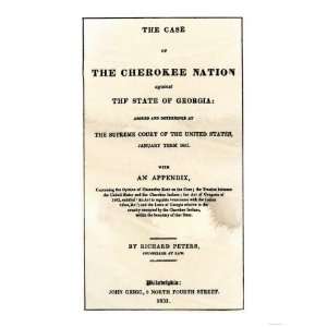 Title Page of the Us Supreme Court Record, Cherokee Nation V. State of 