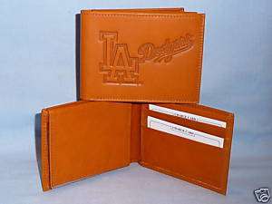 LOS ANGELES DODGERS Leather BiFold Wallet NEW tan  