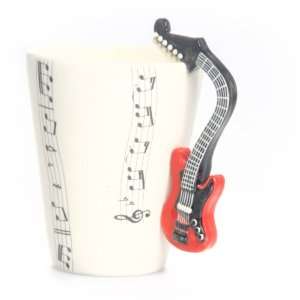  Electric Guitar 3D Ceramic Mug   Red/Black