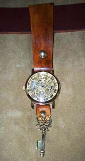 Steampunk Edwardian Victorian leather BELT HUNG watch 2  
