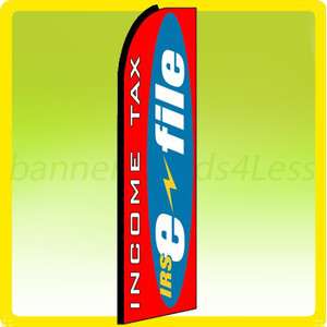   Feather Flutter Tall Banner Sign Flag   INCOME TAX IRS e FILE  