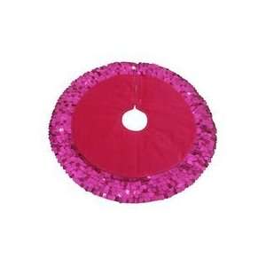 48 Diameter Bright Pink Fuchsia Velvet Christmas Tree Skirt With 5 