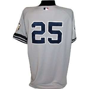 Jason Giambi #25 2008 Yankees Game Issued Road Grey Jersey w All Star 
