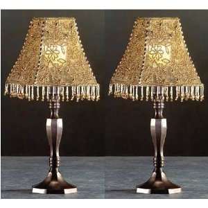  Gold Beaded Lampshade Candle Lamps