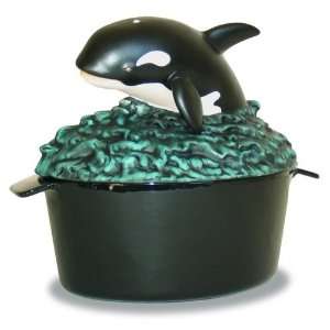   Whale Steamer Metal Cast Iron 2.2 Quart Porcelain Orca