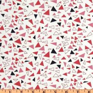  44 Wide Outfoxed Triangles Toss Pink Fabric By The Yard 