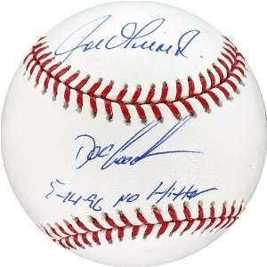 Joe Girardi and Doc Gooden Autographed Baseball   with No HitterDate 