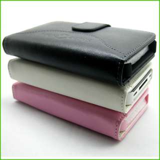 Genuine Leather Wallet Case Credit Card Flip Pouch Cover For iPhone 4 