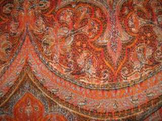 Victorian Ca 1860s Woven All Paisley Shawl / Throw XL  