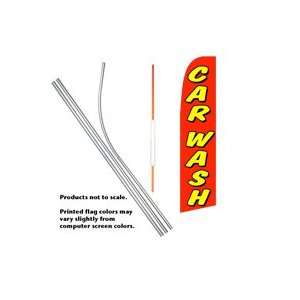  CAR WASH RED Feather Banner Flag Kit (Flag, Pole, and 