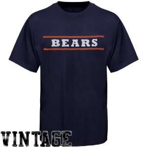 Junk Food Chicago Bears Stripes Vintage Premium T Shirt   Navy Blue 