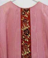ROSE CHASUBLE & STOLE Clergy Priest Vestments & BURSE  