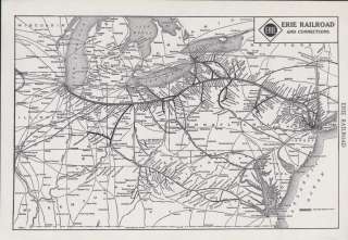 Small old map of the Erie Railroad and connections.  