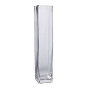   Everlasting Glow 20 Inch Clear Square Cube Glass Vase