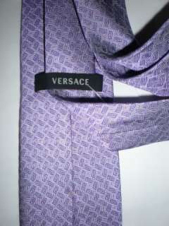 VERSACE lavender logo silk tie   New with Tags  