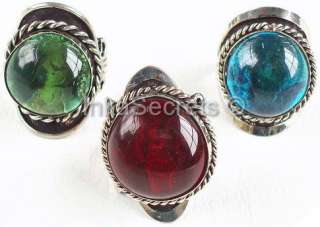WHOLESALE LOT 85 ALPACA SILVER RINGS WITH GEM GLASS  