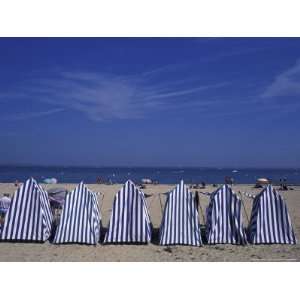 Blue and White Wind Breaker Tents, Aquitania, France Photographic 
