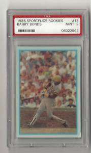 1986 Sportflics Rookies Barry Bonds   PSA Graded 9 Mint  