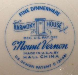HARMONY HOUSE china Mt. Mount Vernon Dinner Plate  