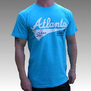 Mens indie emo mod blue Atlanta vintage t shirt top  
