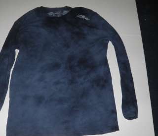 Alternative Rock Designer AFFLICTION Blue Tie Dye Thermal Shirt 2XL 