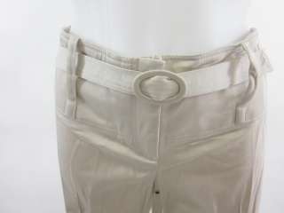 NEW LOUIS VERDAD Light Khaki Belted Trousers Pants Sz 6  