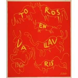   Bulls Toros en Vallauris 1960   Original Color Print