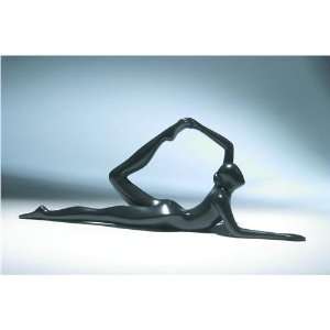   Black Yoga Figurine in Half Bow (Ardha Dhanurasana) 