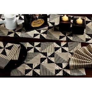  IHF Country Kitchen Linen Napkin for sale Pinwheel Black 