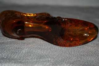 Amber Glass Slipper Shoe Hand Crafted By Smith  