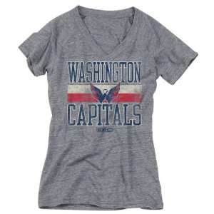 CCM Washington Capitals Ladies Impact Tri Blend V Neck T Shirt  Ash
