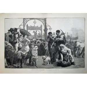  1886 River Mersey Steam Ferry Liverpool Birkenhead Art 