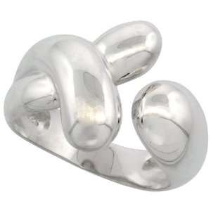 Sterling Silver Flawless Quality Freeform Ring, 11/16 (17mm) wide 