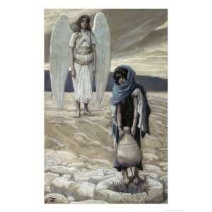 Hagar and the Angel in the Desert Giclee Poster Print by James Tissot 
