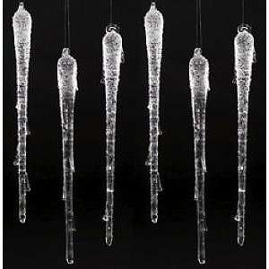  Pack of 6 Crystal Elegance Glass Icicle Christmas 