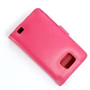  [Aftermarket Product] Fuschia Faux Leather Book Wallet Card Holder 