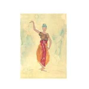 Cambodian Dancers by Auguste Rodin. Size 12.58 X 15.75 Art 