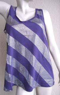NEW OLD NAVY SILVER ACCENT Scoop Neck TANK Top PURP 1X  