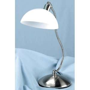  New Spot Polished Steel / Frost 16H Table/Desk Lamp