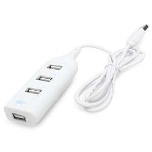 4 Port USB 2.0 Hub, Power Strip Style, White Electronics