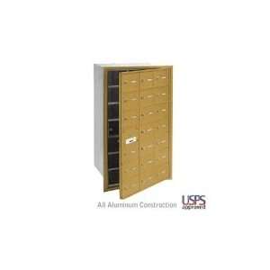 21 Door (20 usable) 4B+ Horizontal Mailboxes   Gold   Front Loading  