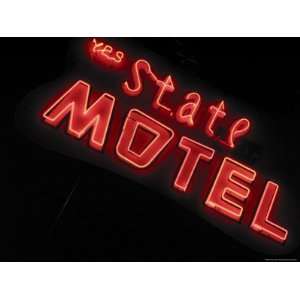 State Motel Sign, Coeur dAlene, Idaho, USA Premium 